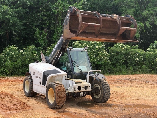 2008 BOBCAT V518 VERSAHANDLER, ENCLOSED CAB, AUX HYDRAULICS, COUPLER, HYDRAULIC GRAPPLE, CRAB STEER,