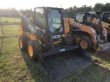 2016 JCB 260 SKID STEER LOADER, HIGH FLOW, CAB, AIR, AUX HYDRAULICS, HYD COUPLER, 349 HOURS, SN: