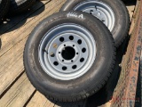 UNUSED HI-RUN 205/75D15 TRAILER TIRE, 6 LUG WHEEL