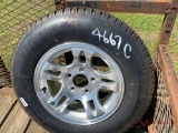 UNUSED 205/75R15 TRAILER TIRE, LOAD RANGE C, 5 LUG ALLOY WHEEL