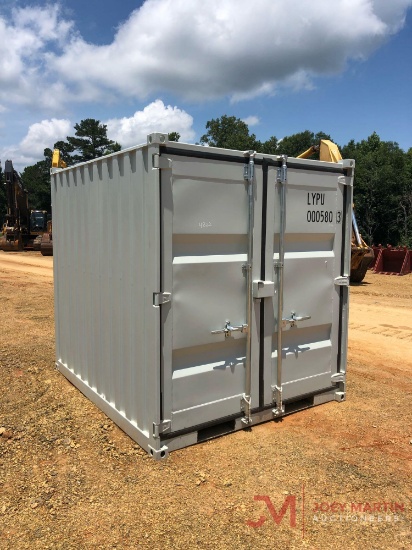 8' X 6'8" PORTABLE FIELD OFFICE/STORAGE CONTAINER, 2 REAR DOORS, SIDE ENTRY W/ LOCK, SLIDING SIDE