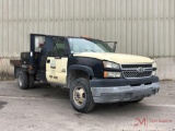 2005 CHEVROLET 3500 DUALLY FLAT BED TRUCK,