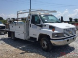 2004 CHEVY C4500 SERVICE TRUCK, 8.1L GAS ENGINE, AUTO TRANS, REG CAB, LIFTMORE 3200 CRANE, SCELZI