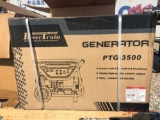 POWERTRAIN GENERATOR, PTG-3500, GAS ENGINE, (4) 120V, (1) 30 AMP, ELECTRIC START, WHEELS