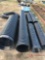 NUMEROUS VARIOUS SIZE BLACK PLASTIC DRAIN PIPE, TUB OF JOINTS/COUPLERS
