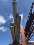 SHELF OF MULTIPLE STICKS OF GALVANIZED PIPE, VARIOUS SIZE