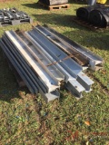 PALLET OF NUMEROUS GUARD RAIL POST/MOUNTING BRACKETS