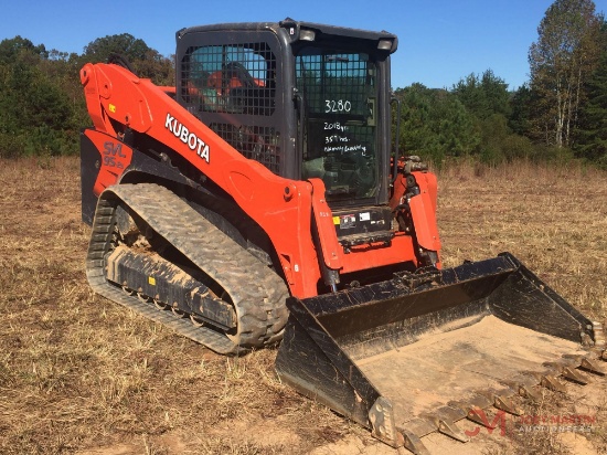 2018 KUBOTA SVL 95-2S MULIT TERRAIN LOADER, ENCLOSED CAB, HEAT, A/C, AUX HYD, HYD COUPLER 80" TOOTH