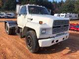 1988 FORD F700 SINGLE AXLE CAB AND CHASSIS, FORD DIESEL ENGINE, 5SPD MANUAL TRANS W/ 2 SPD REAR,
