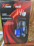 NEW EXTREME POWER SUBMERSIBLE PUMP, 1/2 HP, 1-1/4-1-1/2 DISCHARGE