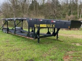 2014 KAUFMAN MAX 6 CAR HAULER TRAILER, DOUBLE DECK, HYDRAULIC TAIL, FIFTH WHEEL, TRIPLE AXLE, AIR