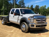 2012 FORD F450 CREW CAB FLAT BED TRUCK