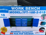 NEW 10 DRAWER WORKBENCH MODEL 7FT-10D-2-01B