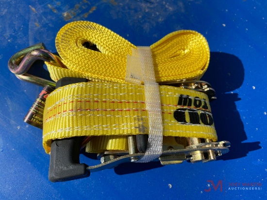 NEW 1.5" X 15' RATCHET STRAP WITH J HOOK