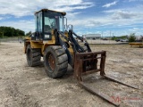 1997 CAT IT14G RUBBER TIRE LOADER, SOLID TIRES, ENCLOSED CAB, HEAT, A/C, AUX HYD, HYD COUPLER,
