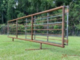 (1) NEW 24? FREESTANDING 8 BAR PANEL W/12? SWING GATE