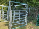 (1) NEW HD 8' WALKTHROUGH GALVANIZED GATE, W/SURE LATCH AND LATCHING PINS