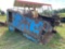 BLUE TRUCK BED WITH NUMEROUS TRACTOR PARTS, BRUSH GUARD AND TOOL BOXES