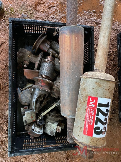 CRATE OF VARIOUS TRACTOR PARTS