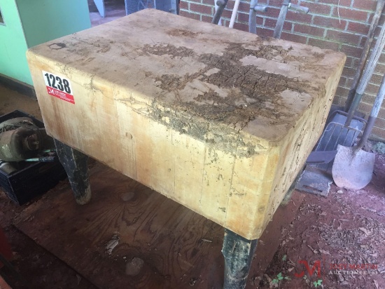 WOODEN BUTCHER TABLE
