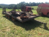 16? TRIPLE AXLE TRAILER WITH LOADING RAMPS, NEEDS REPAIRS (NO TITLE, INVOICE ONLY)