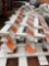 (7) PLASTIC ROAD BARRIER SIGNS W/ STANDS