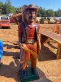 WOODEN COWBOY STATUE