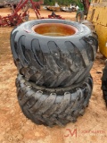 (2) NEW TWIN 428 FORESTRY STEEL BELT TIRES