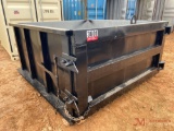 NEW 8' X 7.5' TRASH CONTAINER, FORK POCKETS, REAR SWING DOOR