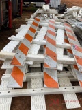 (7) PLASTIC ROAD BARRIER SIGNS W/ STANDS