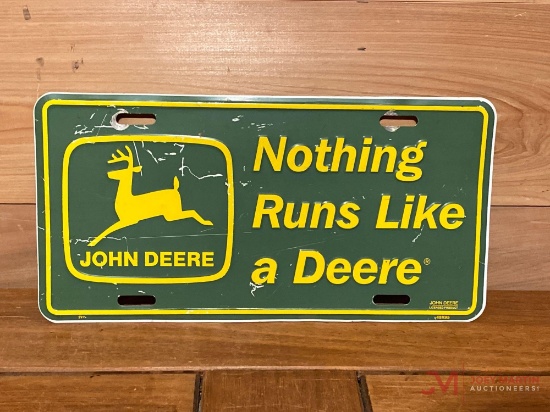 JOHN DEERE LICENSE PLATE W/1990'S LOGO