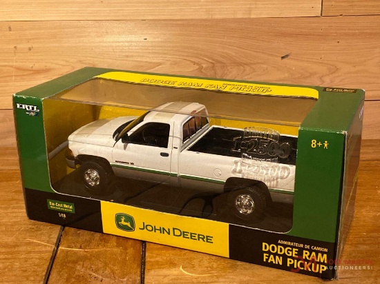 JOHN DEERE SPECIAL EDITION 1-OF-2500 DODGE RAM FAN PICKUP, 1/18 SCALE (AGES 8+)