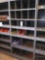 18 BAY METAL SHELF WITH CONTENTS, VARIOUS SIZE I BOLTS, HOOKS