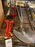 (2) NEW SPADE SHOVELS, (4) NEW PIPE WRENCHES, (4) NEW HAND SAWS