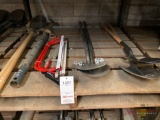 (6) NEW SPADE SHOVELS, (3) NEW HAND SAWS