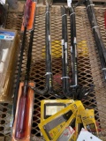 (2) NEW PRY BARS, (9) NEW ELECTRICAL CRIMPING KITS, (5) NEW STANLEY BLADE DISPENSERS, (9) CROW BARS