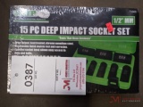 NEW GRIP 15 PC DEEP IMPACT SOCKET SET 1/2