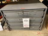 DAYTON 4 DRAWER METAL CABINET WITH CONTENTS, ROLL PINS, C CLIPS, COTTER PINS