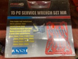 (2) NEW GRIP 15 PC METRIC SERVICE WRENCH SET WITH CASE