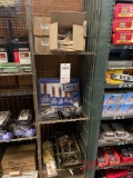 NEW PAINT BRUSHES, WRENCHES, NEW AIR BLOW GUN SETS, RUBBER MALLETS, SLINGS, METAL RACK