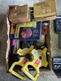 BOX LOT OF NEW HAND TOOLS AND TAPE MEASURES