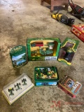 (6) MISCELLANEOUS TOY TRACTORS AND COLLECTOR METAL TRACTOR CARDS