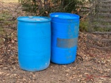 (2) BLUE BARRELLS, (2) ROLLS OF FIELD FENCING, (3) TIRES