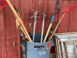 NUMEROUS HAND TOOLS AND RUBBERMAID CAN