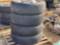 (4) 22.5 TIRES & WHEELS, (3 ALUMINUM WHEELS)