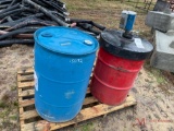 (3) BARRELS, (1) ZEE LINE GREASE PUMP