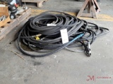 LOT OF EXTENSION CORDS AND AIR HOSE