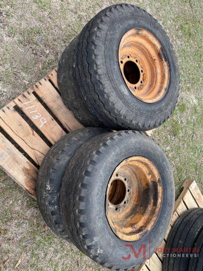 (4) 11L16 BACKHOE TIRES
