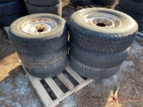 (3) 225/70 R15 TIRES WITH STEEL WHEELS AND (3) 235/85 R 16 TIRES WITH STEEL WHEELS