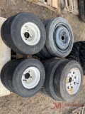 PALLET OF GOLF CART TIRES, TRAILER TIRES, AND SPARE TIRES